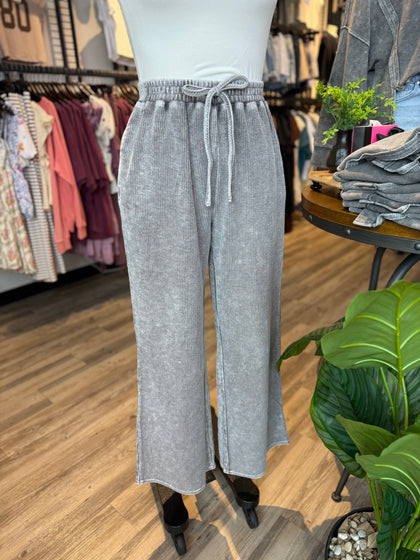 Charcoal ribbed pants