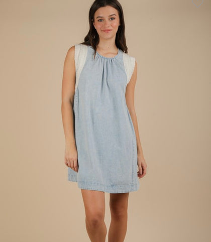 Eyelet trim dress