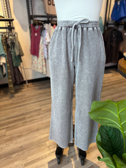 Charcoal ribbed pants