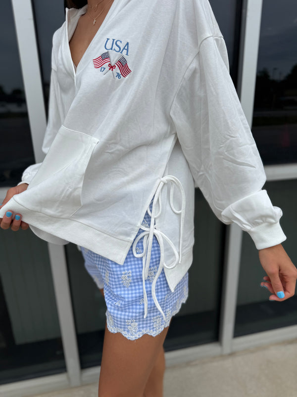 USA tie hoodie