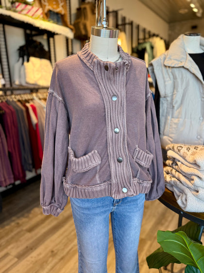 Ribbed trim cardigan