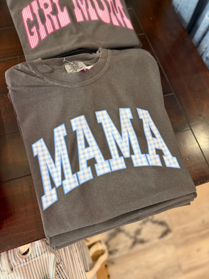 Blue plaid mama