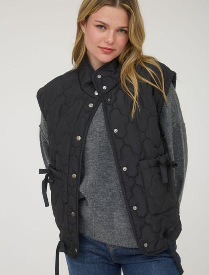 Black quilt vest