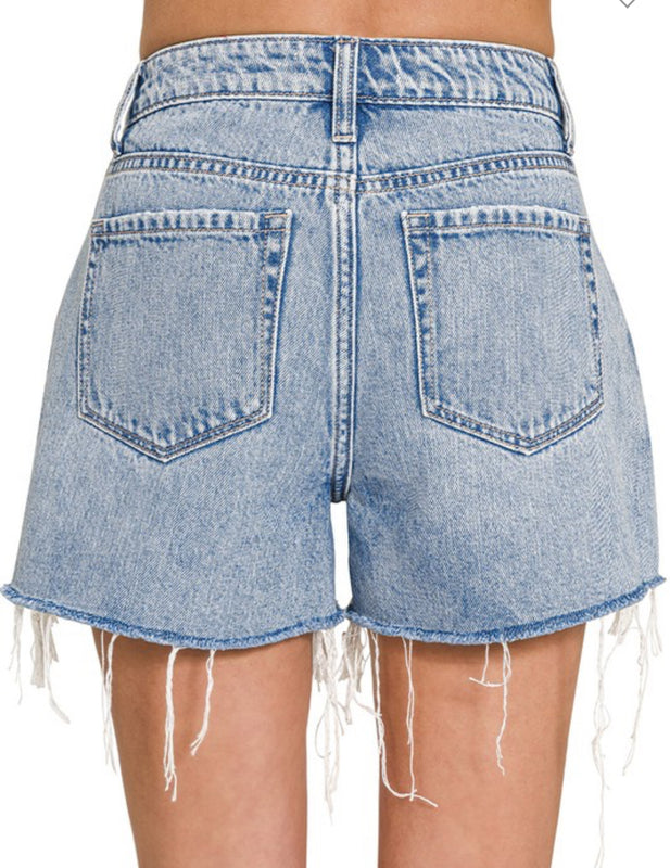 Light wash shorts