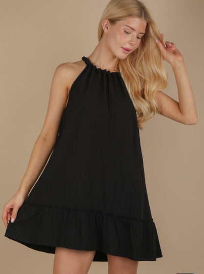 Black halter dress