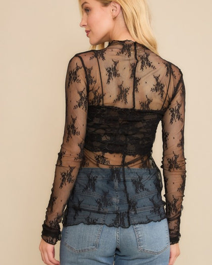 mesh lace shirts