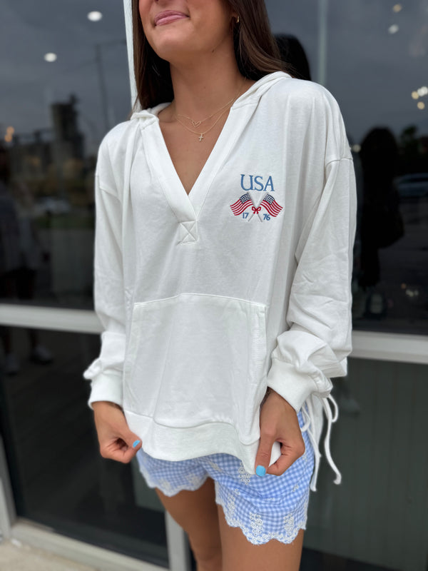 USA tie hoodie