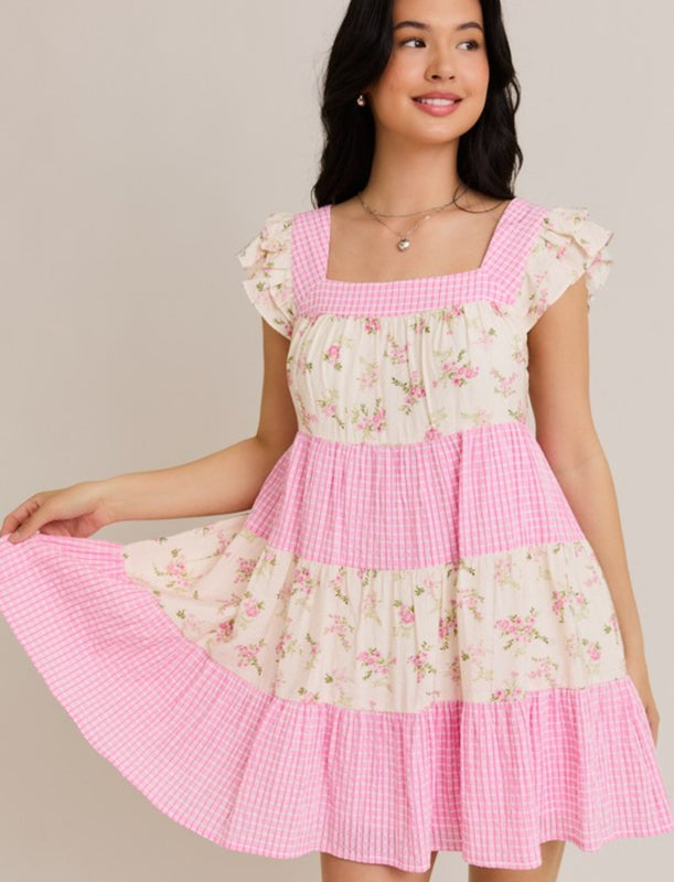 Pink gingham dress