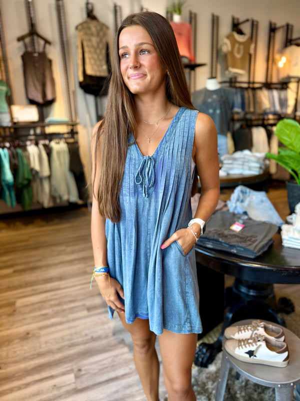 Pleated romper