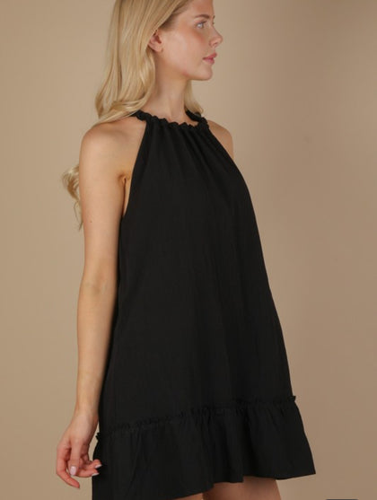 Black halter dress