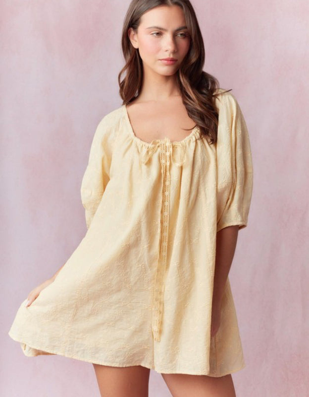 Yellow bow romper