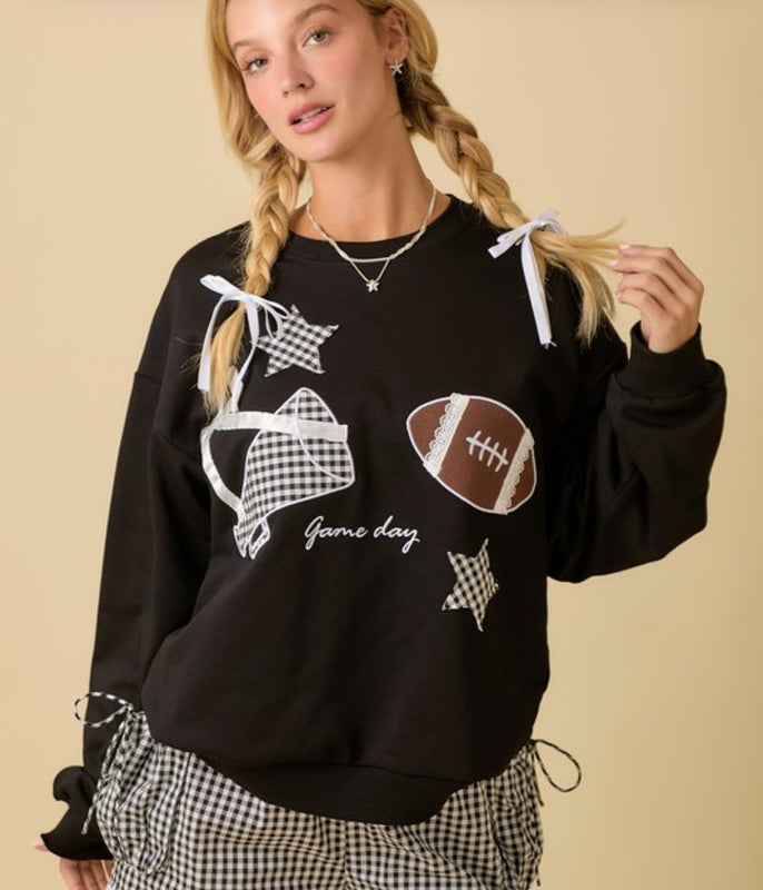 Black football pullover
