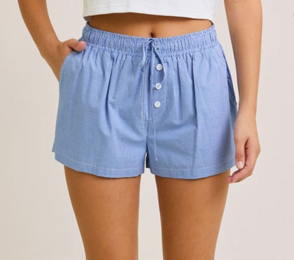Blue checkered shorts