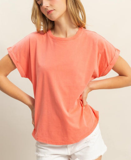 Roll sleeve tee