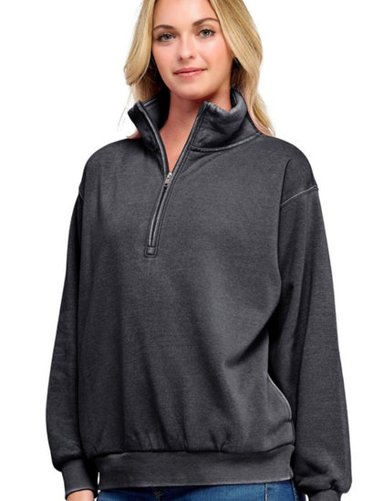 Gray quarter zip