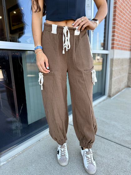 Brown stripe pants