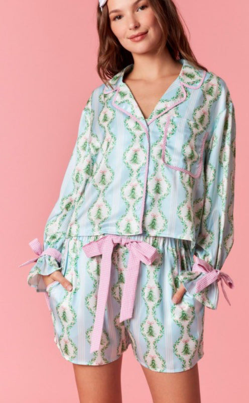 Christmas gingham pj set