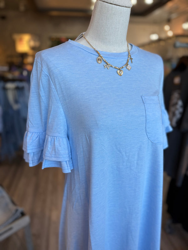 Blue ruffle dress