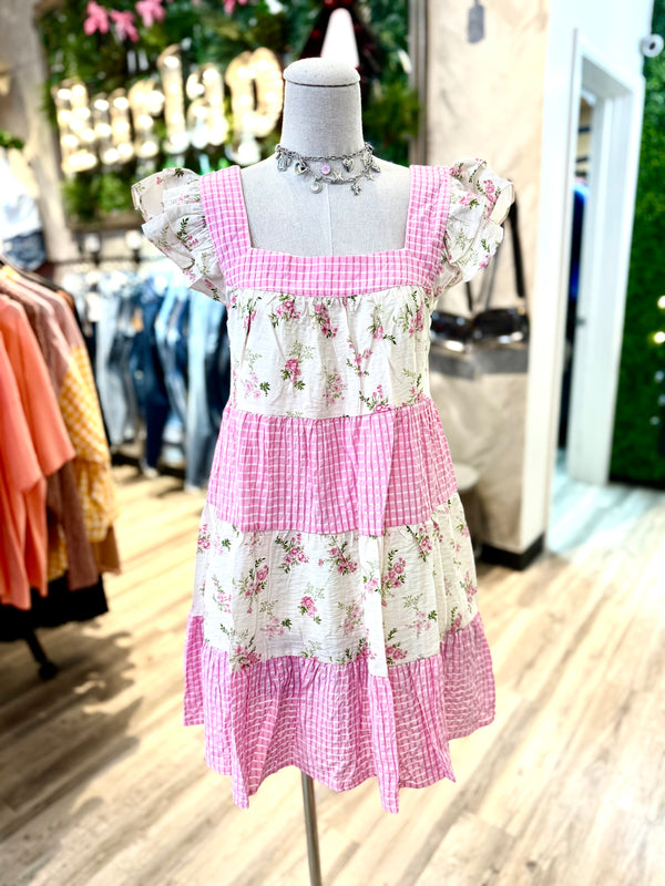 Pink gingham dress