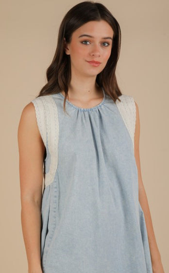 Eyelet trim dress