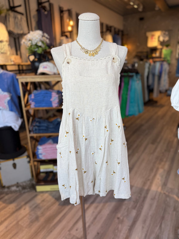 Floral short overalls