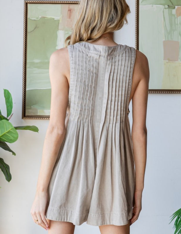 Taupe Denim Romper