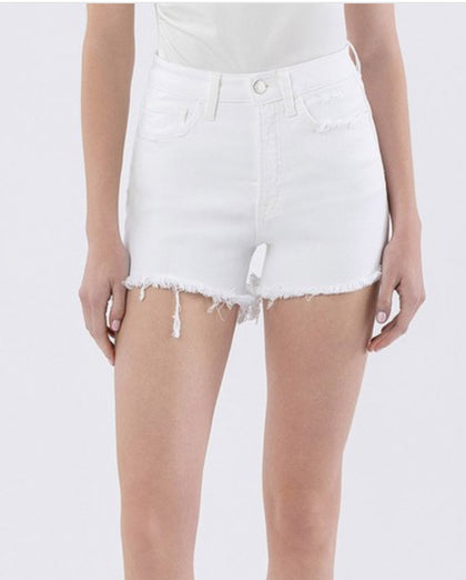 White fray shorts