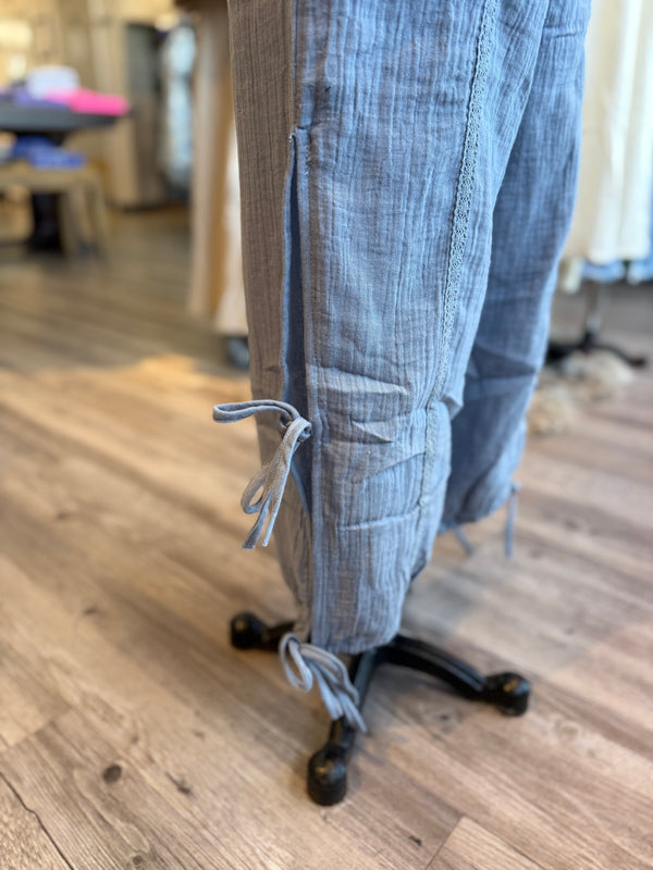 Blue tie joggers