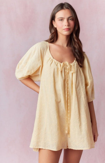 Yellow bow romper