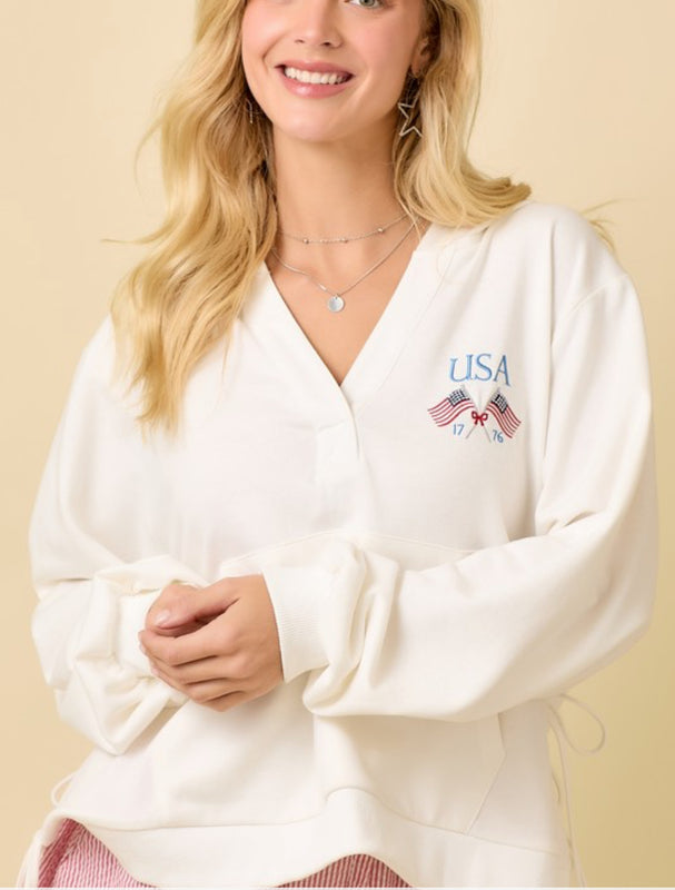 USA tie hoodie