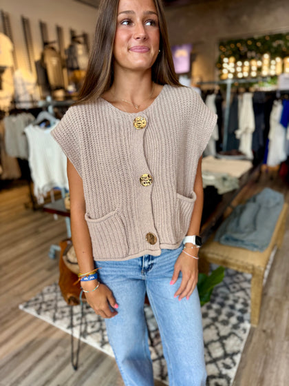 Button sweater vest