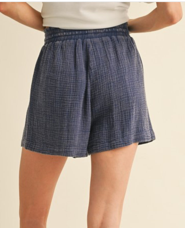 Navy gauze shorts