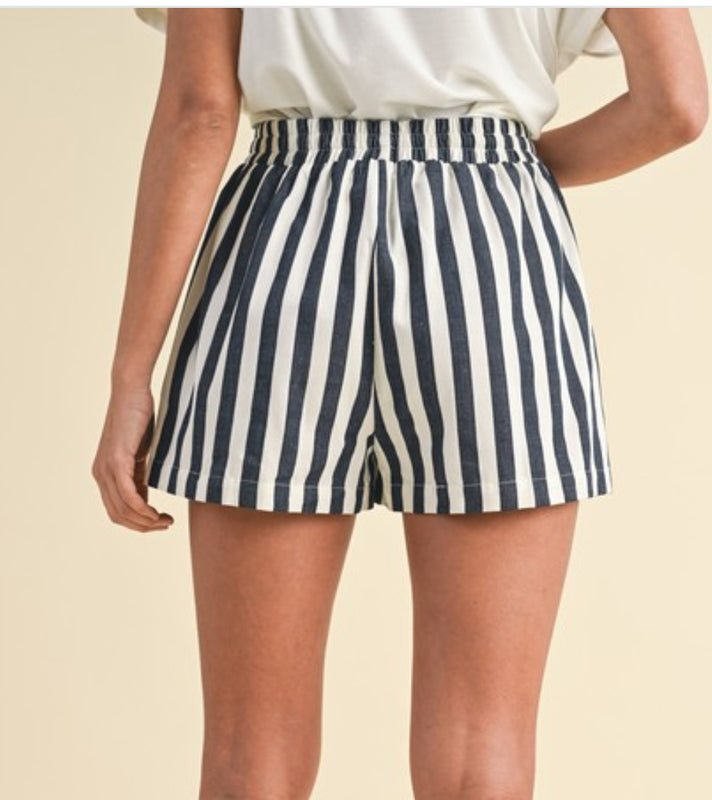 Navy stripe shorts