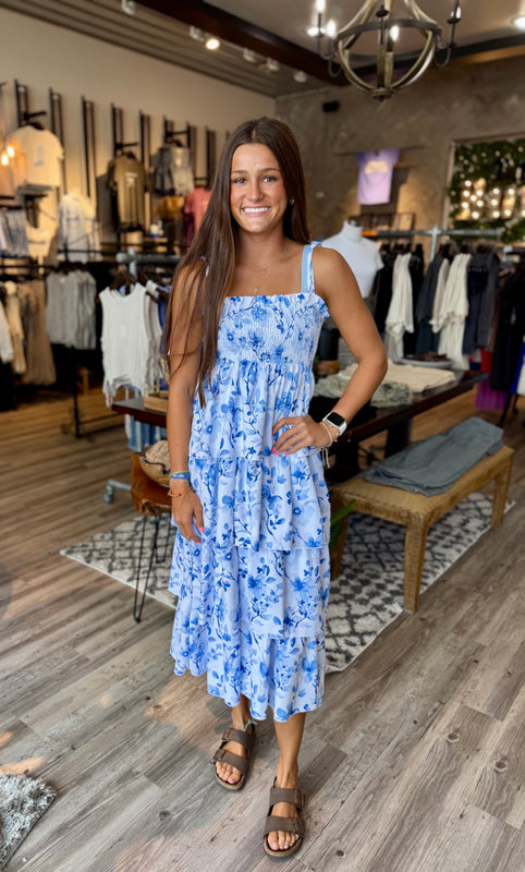Blue tiered midi