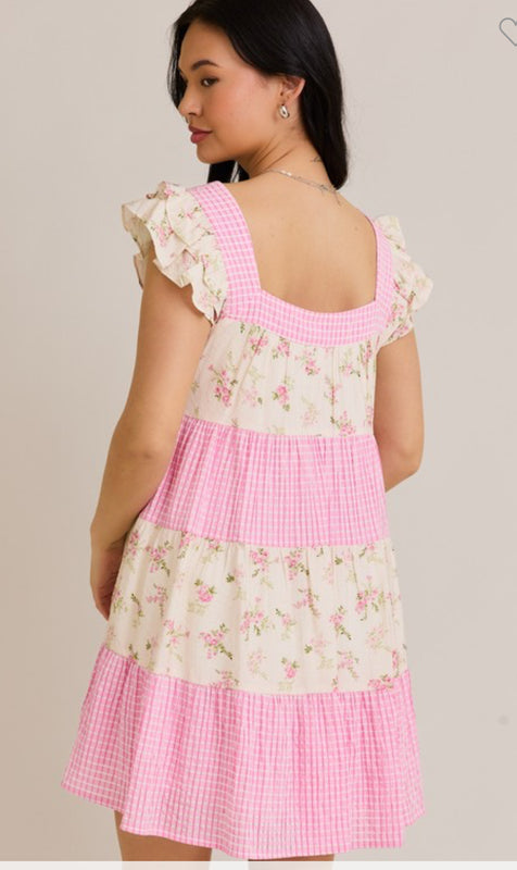 Pink gingham dress