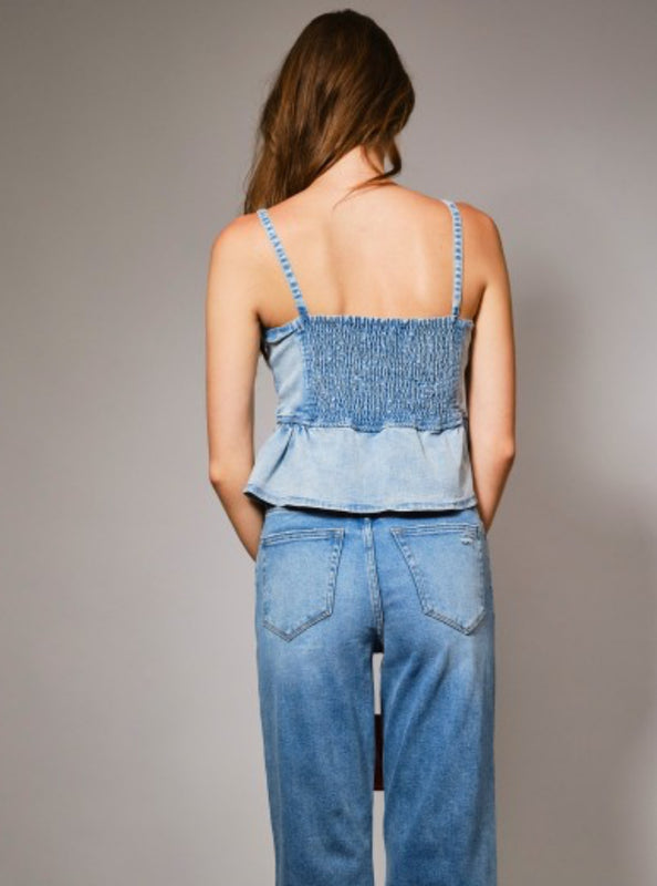 Denim buckle tank