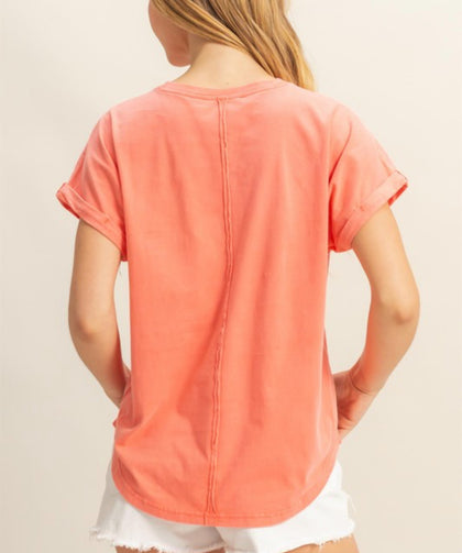 Roll sleeve tee