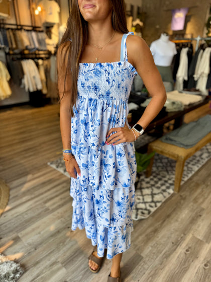 Blue tiered midi
