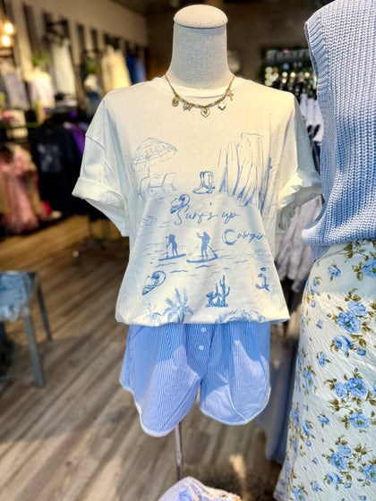 Blue boxer shorts