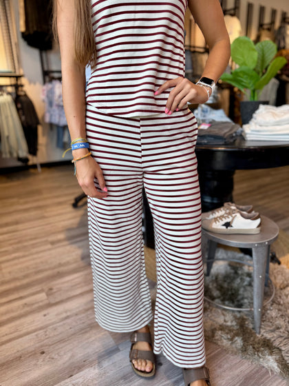 Wine stripe pants