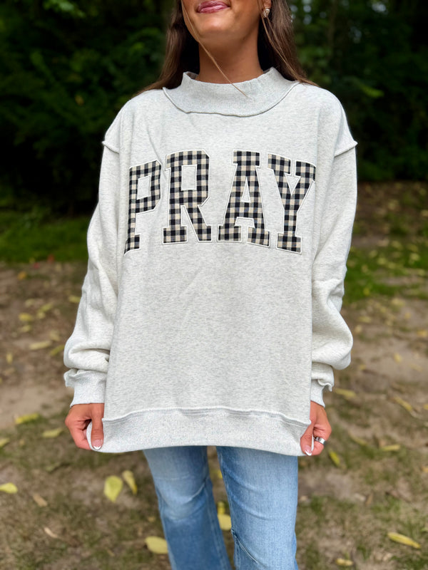 Pray plaid mock