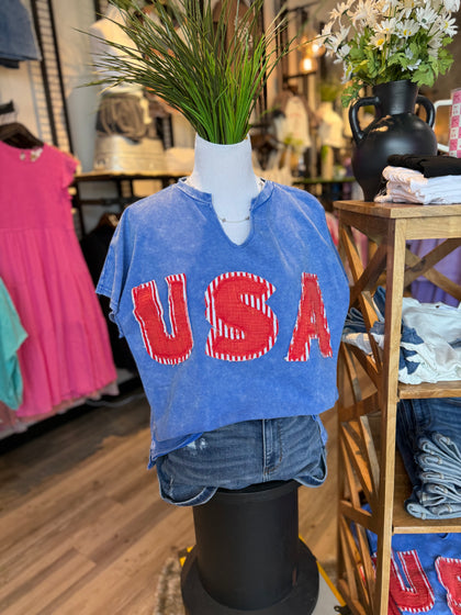 USA fabric tee