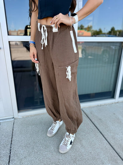 Brown stripe pants