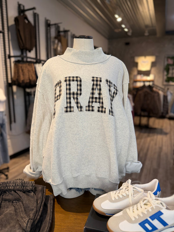 Pray plaid mock