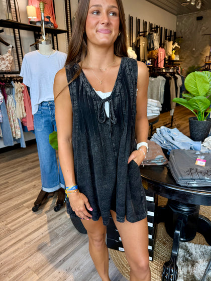 Pleated romper