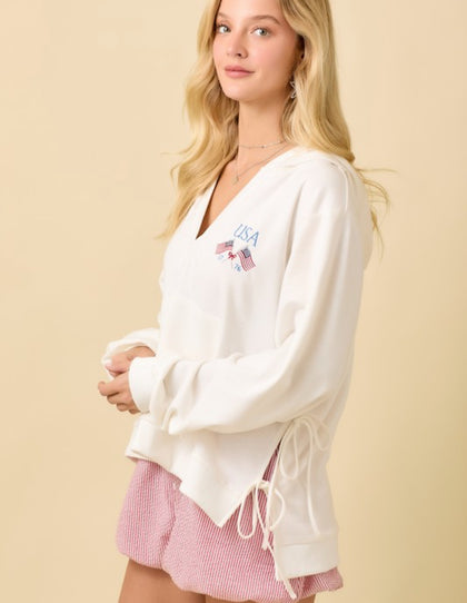 USA tie hoodie