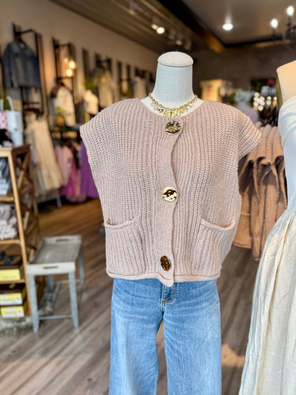 Button sweater vest