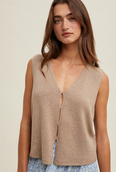 Stone knit vest