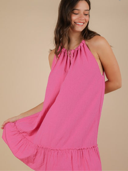 Pink halter dress
