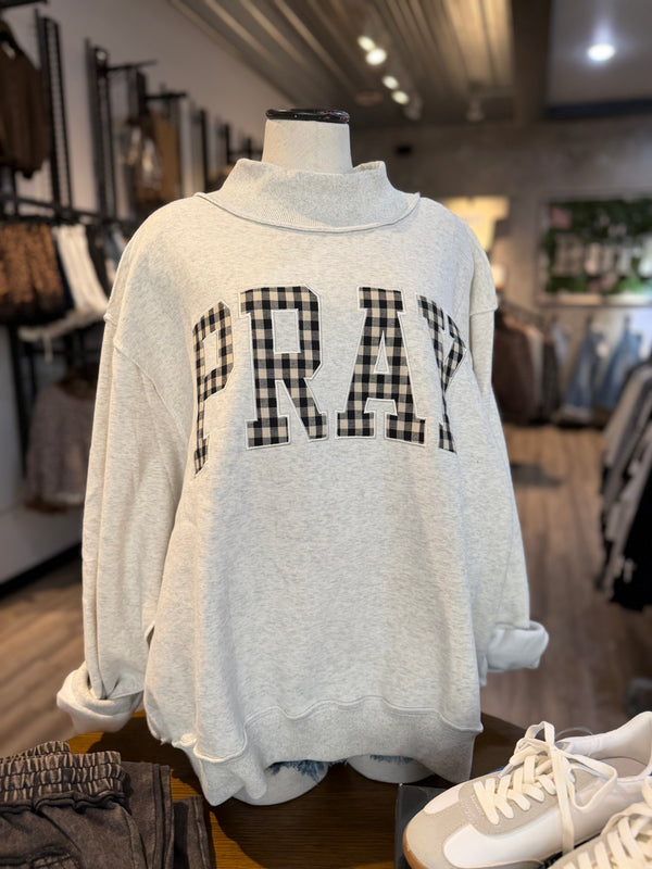 Pray plaid mock